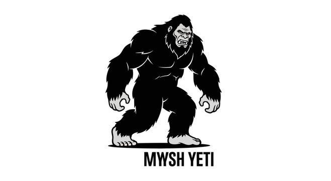 Yeti Sasquatch Cryptid Creature Silhouette Illustration