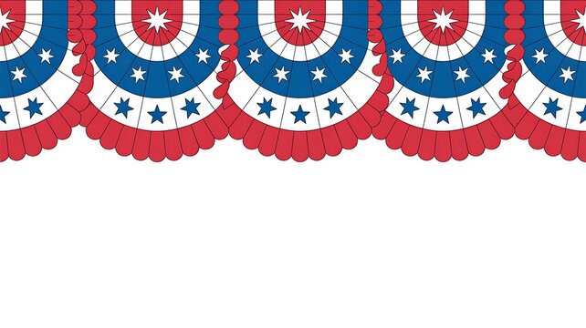 Patriotic rosette border with stars and stripes American red white blue