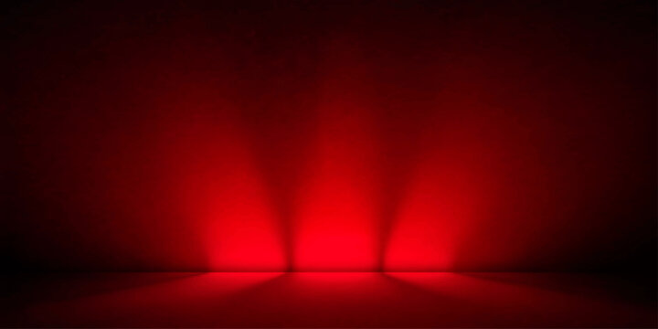 Red stage curtains with spotlight lighting background