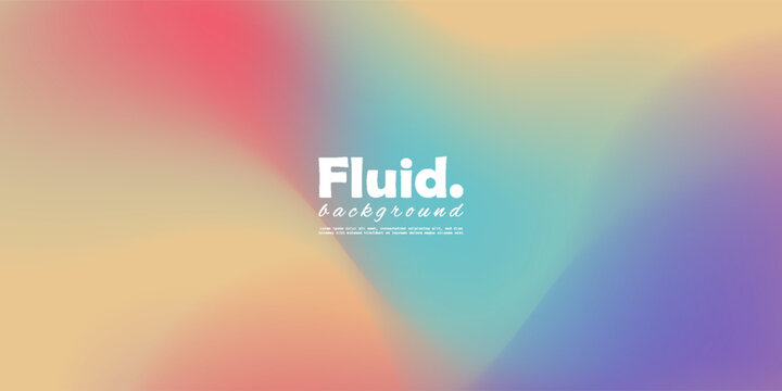 Bright iridescent chromatic background with dynamic fluid splashes and soft paint flow. High-coloured fluorescent glowing light blend on white background template