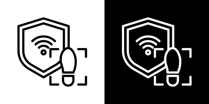 Perimeter Icon Set Vector Collection Isolated In Black And White