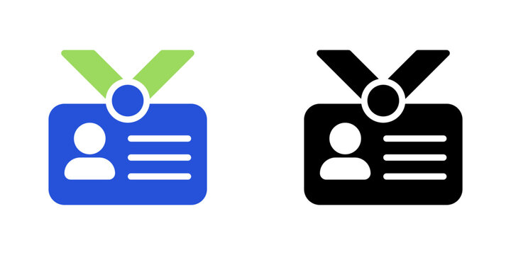 ID Card Line Icon, Outline Symbol for personal identification, access pass, employee badge, corporate security, and user profile. Vector Sign Icon.
