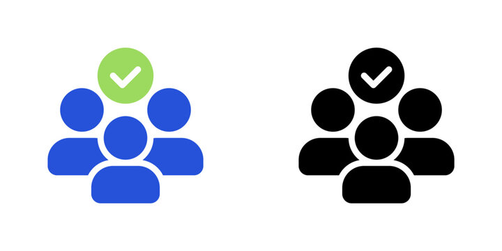 People Group Line Icon, Outline Symbol for team collaboration, community building, audience networking, human resources, and social connection. Vector Sign Icon.