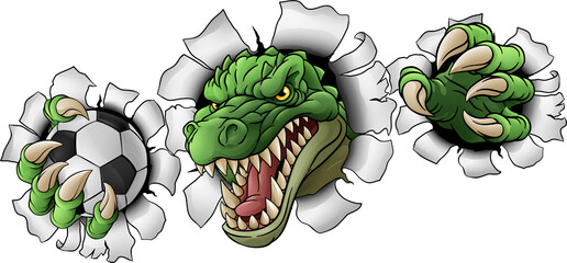 A crocodile, dinosaur or alligator lizard soccer football sports mascot  © Christos Georghiou