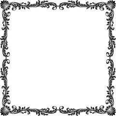 A filigree heraldic crest motif floral pattern border frame. Original design in a vintage style. © Christos Georghiou