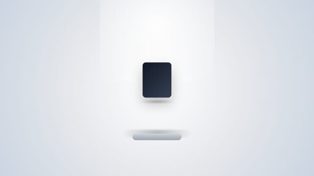 Minimalist 3D cube with a shadow on a white background, abstract geometric design