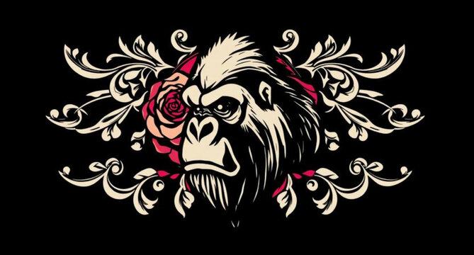 vector lion head tattoo design