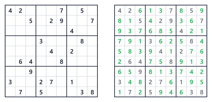 Sudoku puzzle solution page with expert level grid and answers. Sudoku classics  