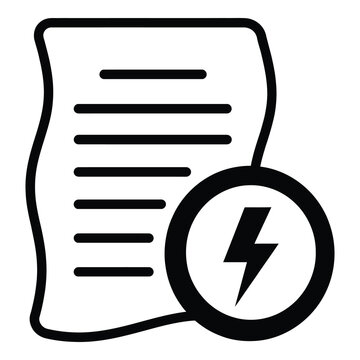 Document with lightning bolt icon for energy or ideas  fast and powerful concept icon