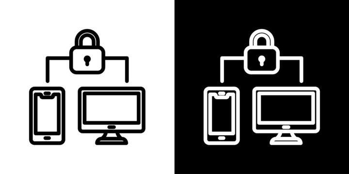 Two Factor Authentication Icon Set Vector Collection Isolated In Black And White