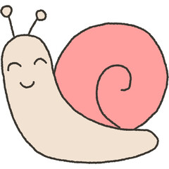 Obraz premium Cute smiling pink snail animal character