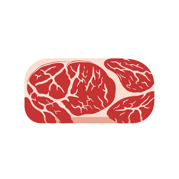 Fresh raw beef steak with white fat marbling pattern