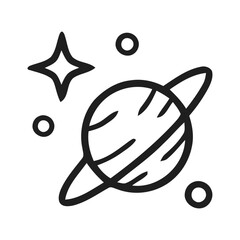 Jupiter planet with rings and stars vector illustration © hendra