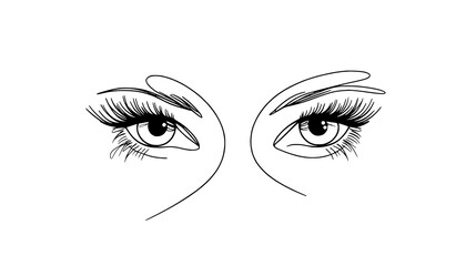 Fototapeta premium vector illustration of a female eye