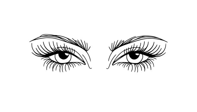 vector illustration of female eye