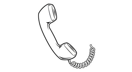 Retro Telephone Handset with Coiled Cord, Vintage Communication Device © beni