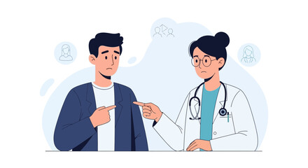 Fototapeta premium Doctor Advising Worried Patient