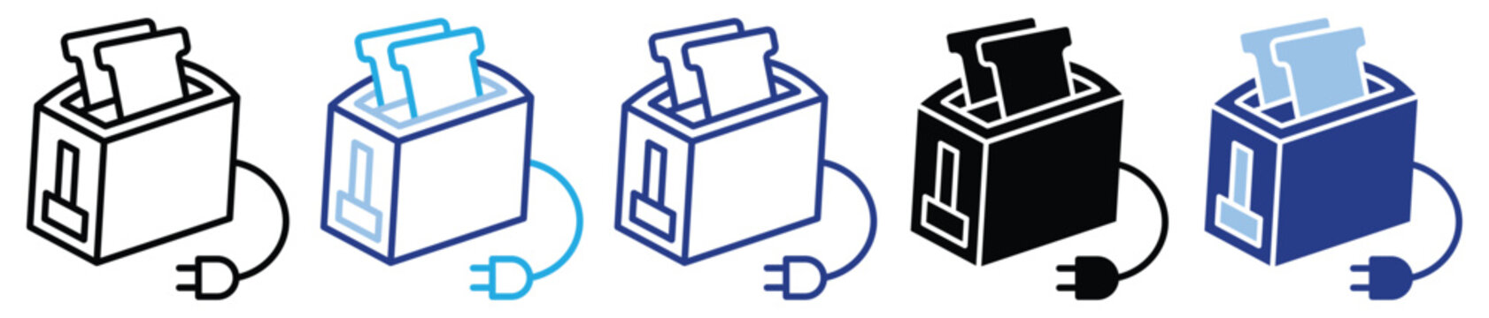 Toaster icon set multiple style collection