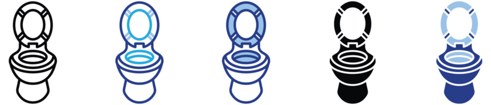 Toilet icon set multiple style collection