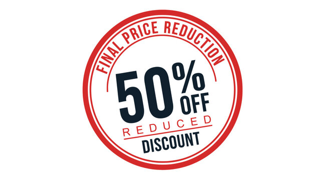 Final Price Reduction 50% Off Sale Discount Tag Graphic