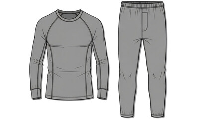 Naklejka premium Illustration shows a long-sleeved shirt and matching pants outfit