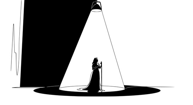 Solo Singer Performing Under Spotlight on Stage