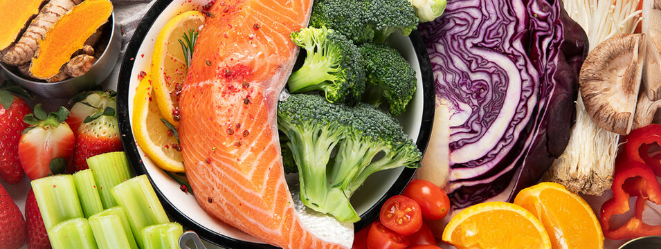 Anticancer food concept. Healthy food.