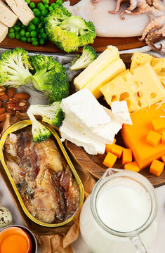 Products containing vitamin D.
