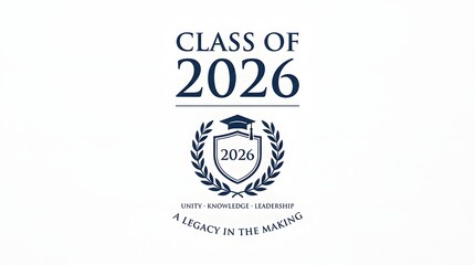Obraz premium Class of 2026 Graduation Typography Poster with Modern Academic Style