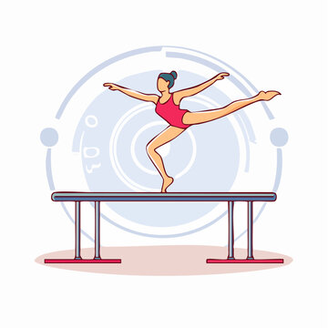 Gymnast Performing on Parallel Bars