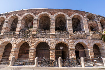 Obraz premium The Roman amphitheatre Arena di Verona view in Italy