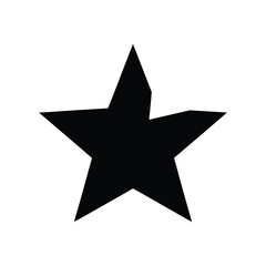 Fototapeta premium Simple black five-pointed star with sharp edges and a solid fill on a white background, representing excellence, achievement, rating, or a decorative for and user interfaces