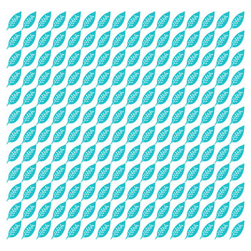 seamless pattern with blue squares, Minimalist vibrant teal leaves texture, nature inspired geometric foliage pattern