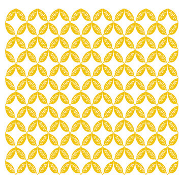seamless pattern with honeycomb, Mustard yellow leaf seamless pattern, symmetrical botanical interlocking grid background vector