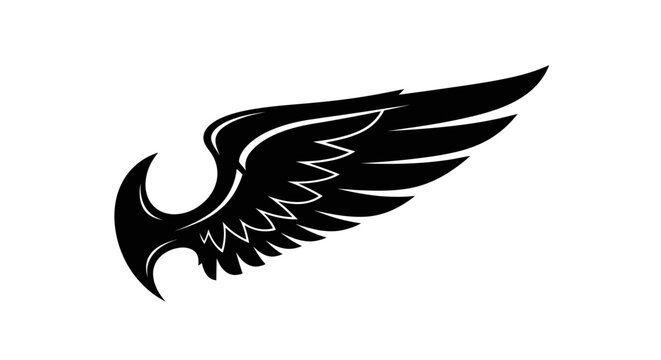 Black Stylized Wing Silhouette