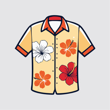 Hawaiian Shirt with Hibiscus Flowers