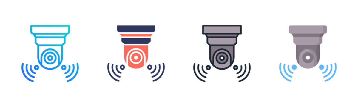 Cctv Icon Set Multiple Style Collection