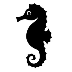 cute seahorse silhouette vector © BigEyes