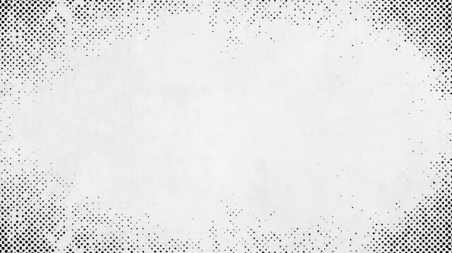 Vintage Halftone Texture Background.Stop motion dot vignette video effect on grunge paper.