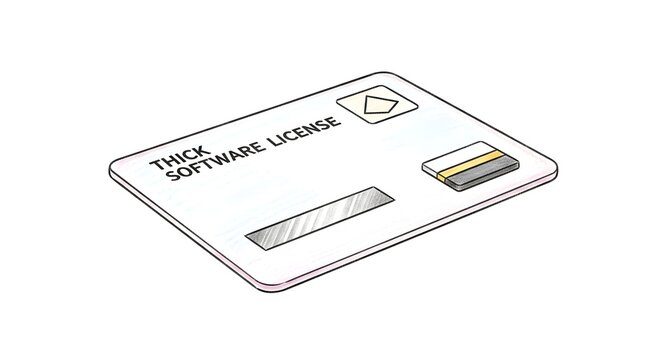 Digital Illustration of Software License Card Concept Design.