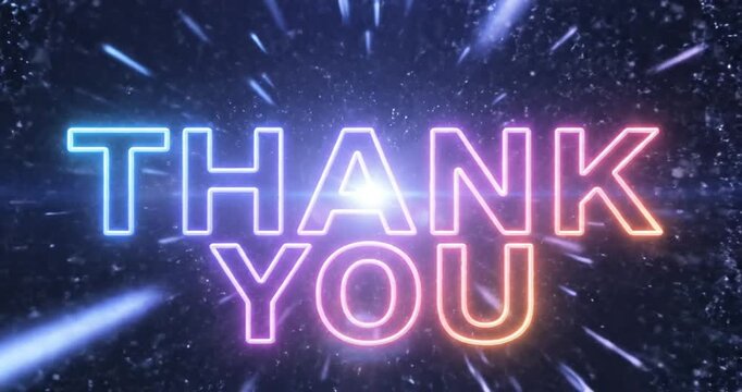 Neon Thank You Message Background.