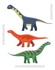 Dinosaur Thailand Sauropod Cartoon Vector Illustration © bullet_chained