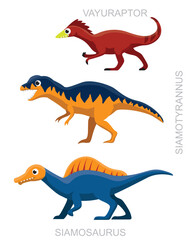 Obraz premium Dinosaur Thailand Theropod Cartoon Vector Illustration