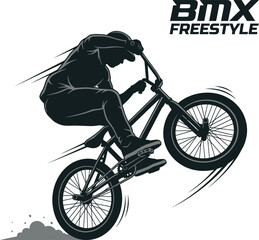 Obraz premium BMX rider performing a freestyle trick in mid air with a bike
