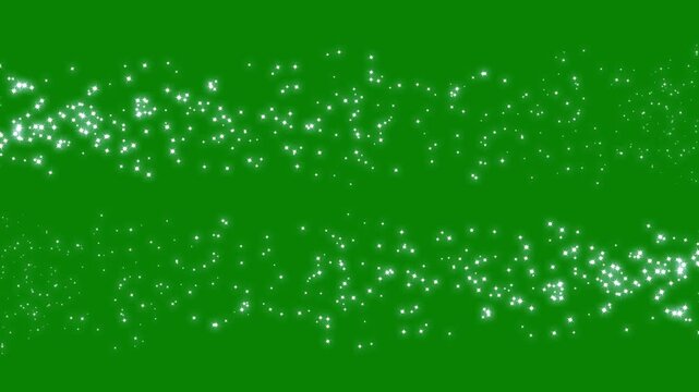 Elegant Two lines of magical twinkle doodle stars trail fast motionable burst opposite each other. white glitter sparkles star trail, star dust, glowing glitter path stars trail on green screen.4k
