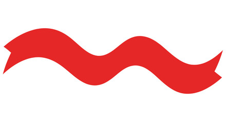 Red Wavy Ribbon Banner on White Background © Ahmad