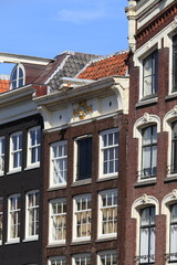 Fototapeta premium Historical Herengracht Canal House Facades Close Up in Amsterdam, Netherlands