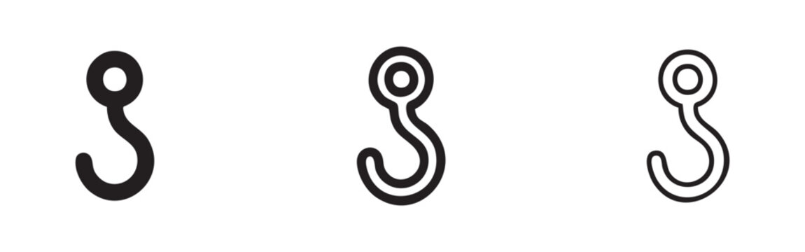 S-hook or utility hook icon set for organization