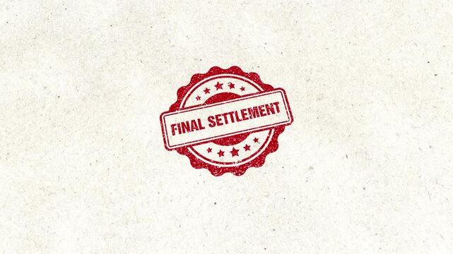 Final Settlement Wooden Rubber Stamp Seal Animation