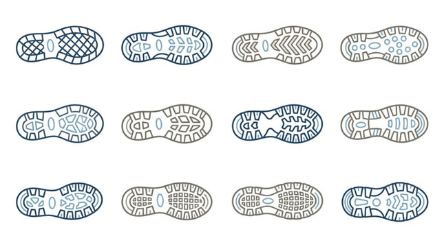 Collection of Shoe Sole Tread Patterns.